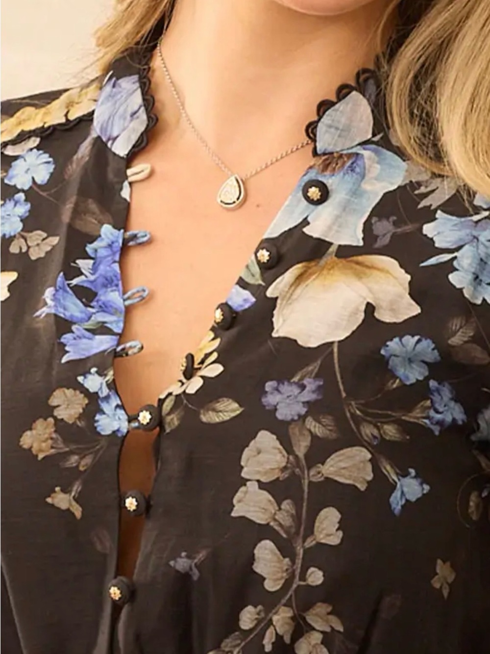 Park Lane Evie Silver and Gold Teardrop Pendant Necklace with Crystals - Picture 4 of 8